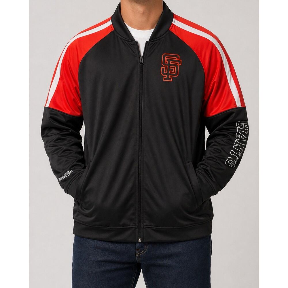 San Francisco Giants Mitchell & Ness Full Zip Track Jacket Size XL Training